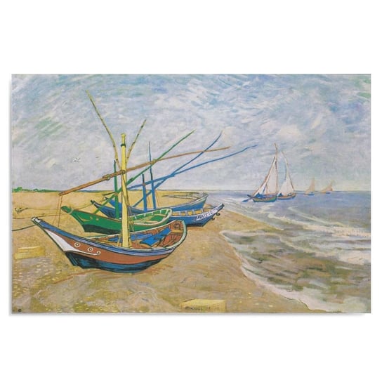 Obraz na płótnie FEEBY, Łodzie rybackie na plaży V.van Gogh 40x60 Feeby