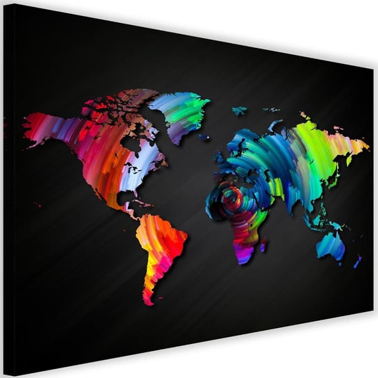 Obraz na płótnie FEEBY, Mapa Świata Kolor 120x80 Feeby