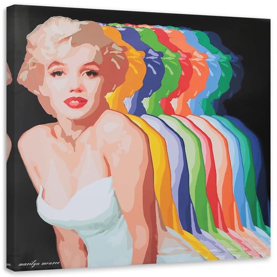 Obraz na płótnie FEEBY, Marilyn Monroe z kolorowymi cieniami 50x50 Feeby