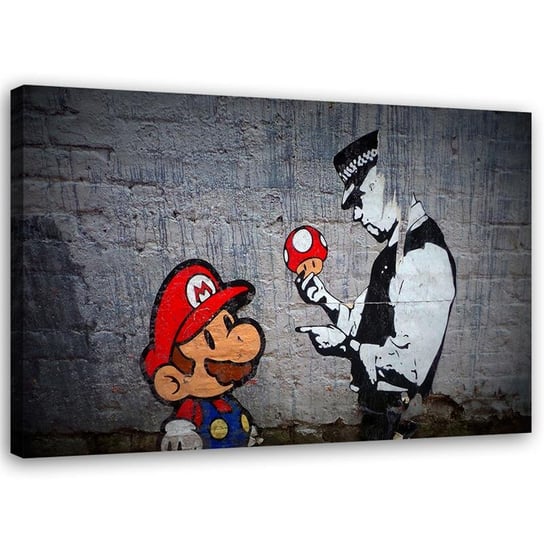 Obraz na płótnie FEEBY, MŁODZIEŻOWY Banksy Super Mario 90x60 Feeby