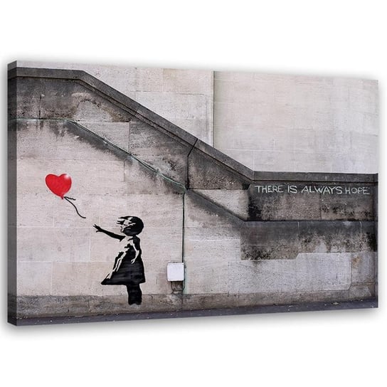 Obraz na płótnie FEEBY, Mural Banksy Dziewczynka z balonikiem 60x40 Feeby