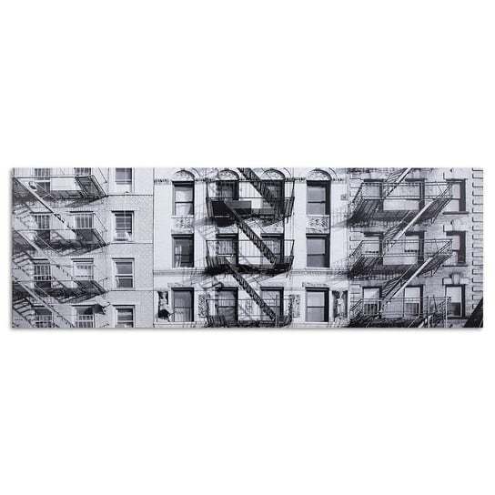Obraz na płótnie FEEBY, New York Schody Czarno Biały 150x50 Feeby