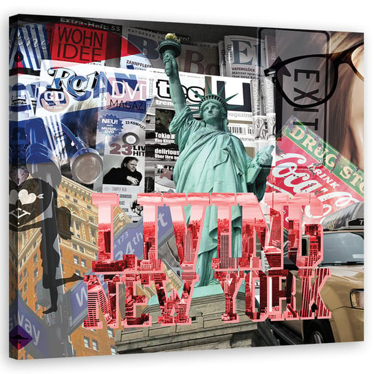 Obraz na płótnie FEEBY, Nowy Jork Kolaż Pop Art 30x30 Feeby