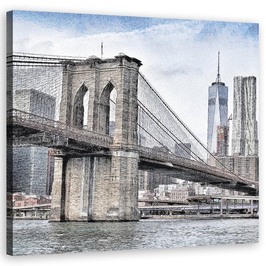 Obraz na płótnie FEEBY, Nowy Jork Most Brookliński 80x80 Feeby