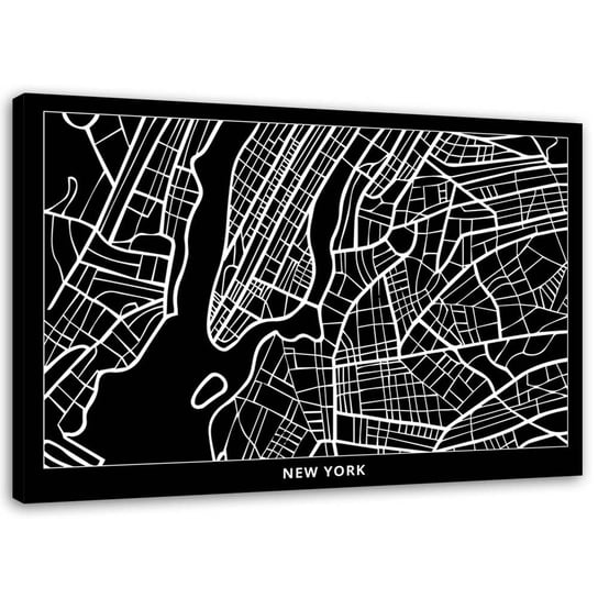 Obraz na płótnie FEEBY, Nowy Jork - plan miasta 60x40 Feeby
