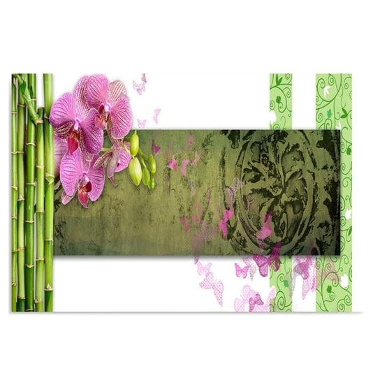 Obraz na płótnie FEEBY, Orchidea Bambus Abstrakcja 80x60 Feeby