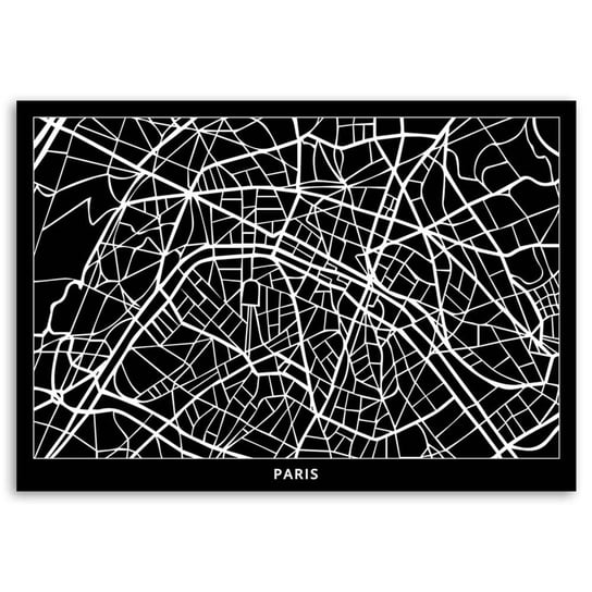 Obraz na płótnie FEEBY, Paryż Plan Miasta 100x70 Feeby