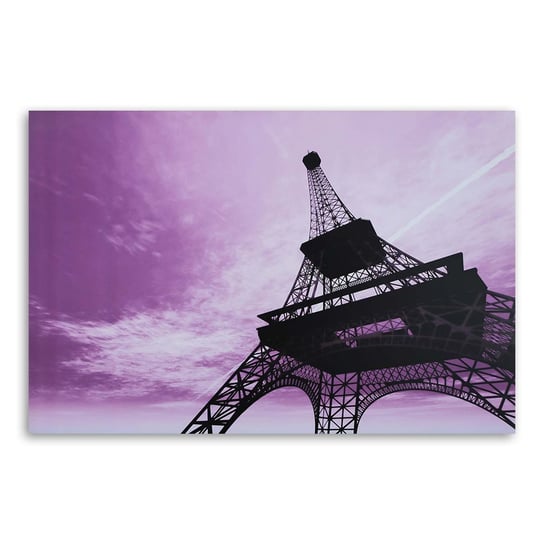 Obraz na płótnie FEEBY, Paryż Wieża Eiffla Fiolet 90x60 Feeby