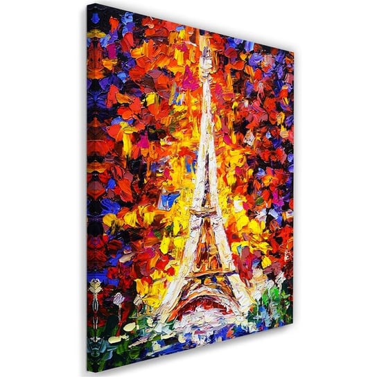 Obraz na płótnie FEEBY, Paryż Wieża Eiffla kolorowy 40x60 Feeby