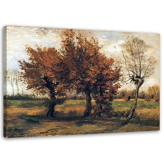 Obraz na płótnie FEEBY, Pejzaż jesienny z czterema drzewami - V. van Gogh reprodukcja 120x80 Feeby
