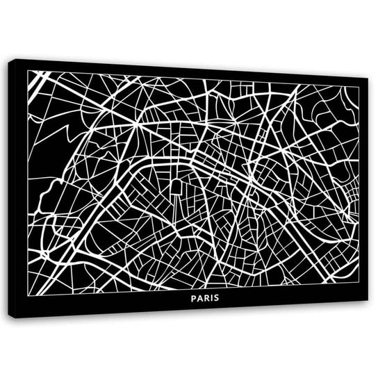 Obraz na płótnie FEEBY, Plan Paryża ulice 90x60 Feeby