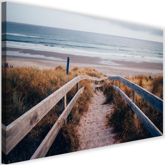 Obraz na płótnie FEEBY, Plaża Pomost Wydmy Morze 120x80 Feeby