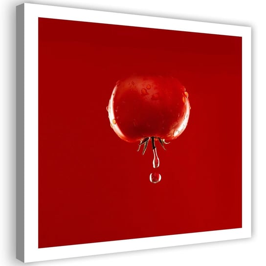 Obraz na płótnie FEEBY, Pomidor i krople wody - kolor 40x40 Feeby