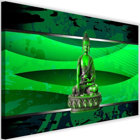 Obraz na płótnie FEEBY, Posąg Buddy Zielony 120x80 Feeby