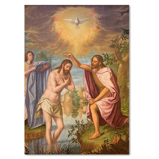 Obraz na płótnie FEEBY, REPRODUKCJA Chrzest Jezusa w Jordanie 40x60 Feeby