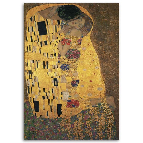 Obraz na płótnie FEEBY, REPRODUKCJA Gustav Klimt - Pocałunek 80x120 Feeby