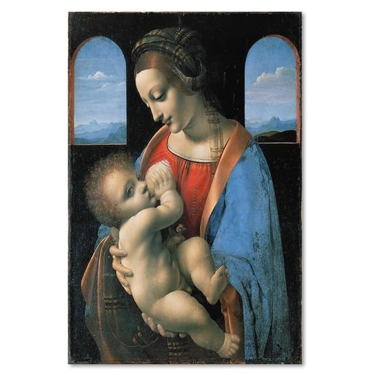 Obraz na płótnie FEEBY, REPRODUKCJA Madonna Litta - Da Vinci 40x60 Feeby