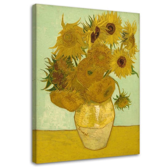 Obraz na płótnie FEEBY, REPRODUKCJA Słoneczniki - V. van Gogh 80x120 Feeby
