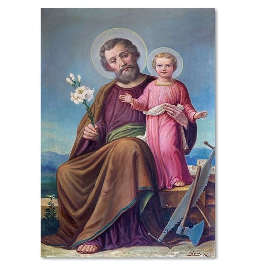 Obraz na płótnie FEEBY, REPRODUKCJA Św.Józef z Dzieciątkiem Roznav 40x60 Feeby