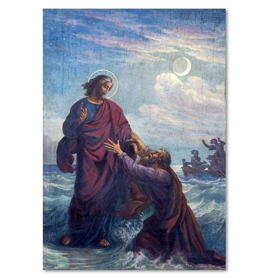 Obraz na płótnie FEEBY, REPRODUKCJA Tonący św. Piotr i Jezus 40x60 Feeby