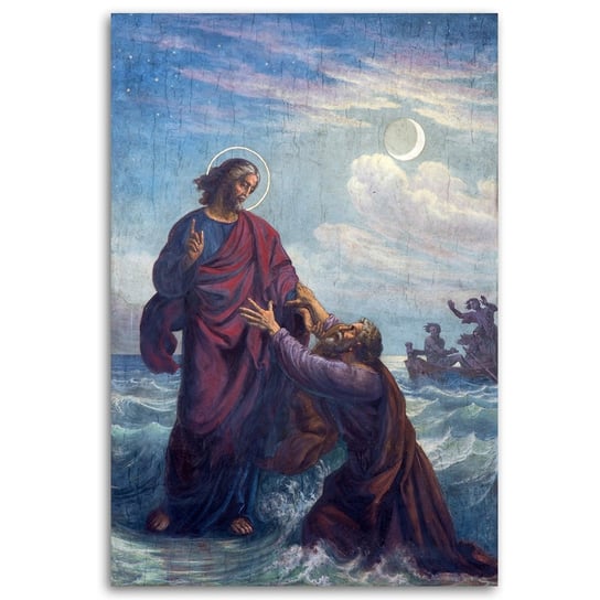 Obraz na płótnie FEEBY, REPRODUKCJA Tonący św. Piotr i Jezus 60x90 Feeby