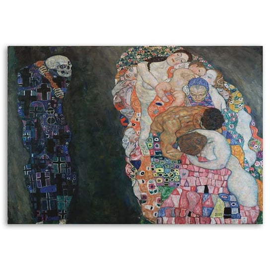 Obraz na płótnie FEEBY, REPRODUKCJA Życie i Śmierć - Klimt, 120x80 Feeby