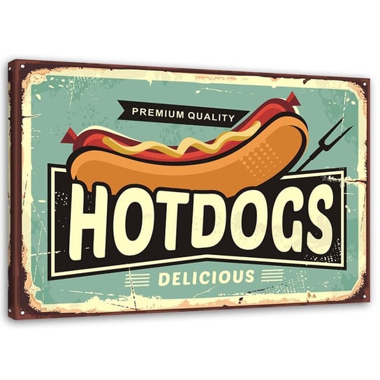 Obraz na płótnie FEEBY, Retro Hot Dog 60x40 Feeby