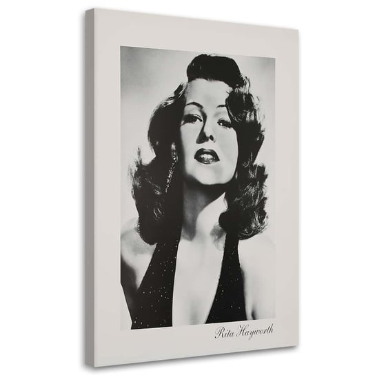 Obraz na płótnie FEEBY, Rita Hayworth - czarno biały portret 60x90 Feeby
