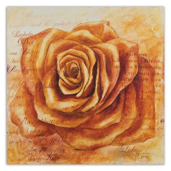 Obraz na płótnie FEEBY, Róża Kwiat Pomarańczowy 60x60 Feeby