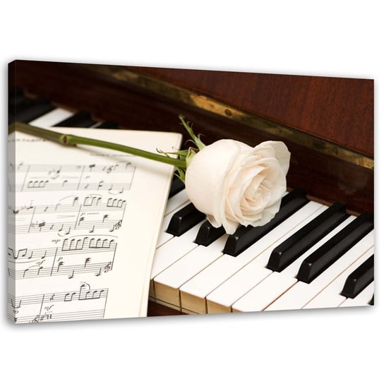 Obraz na płótnie FEEBY, Róża na fortepianie 120x80 Feeby