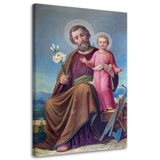 Obraz na płótnie FEEBY, Św. Józef z Dzieciątkiem Jezus Roznav 40x60 Feeby