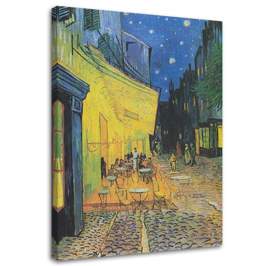 Obraz na płótnie FEEBY, Taras kawiarni w nocy - V. van Gogh reprodukcja 60x90 Feeby