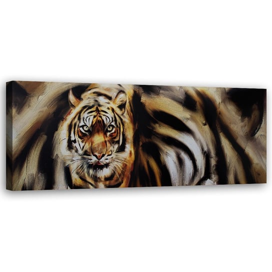 Obraz na płótnie FEEBY, Tygrys jak ręcznie malowany 90x30 Feeby