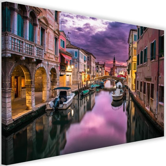 Obraz na płótnie FEEBY, Wenecja Kanał Fioletowy 60x40 Feeby