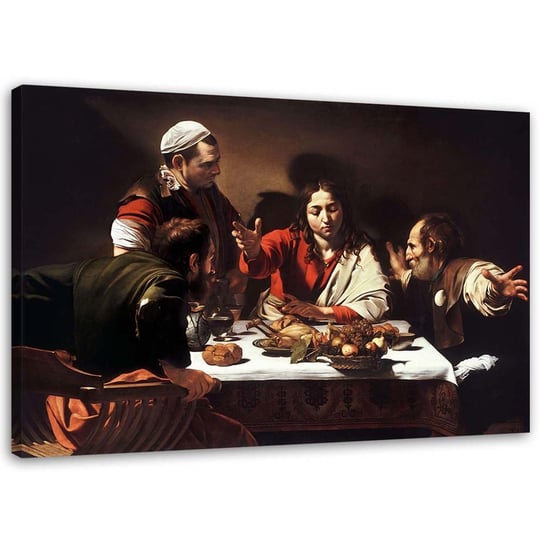 Obraz na płótnie FEEBY, Wieczerza w Emaus - Caravaggio reprodukcja 90x60 Feeby