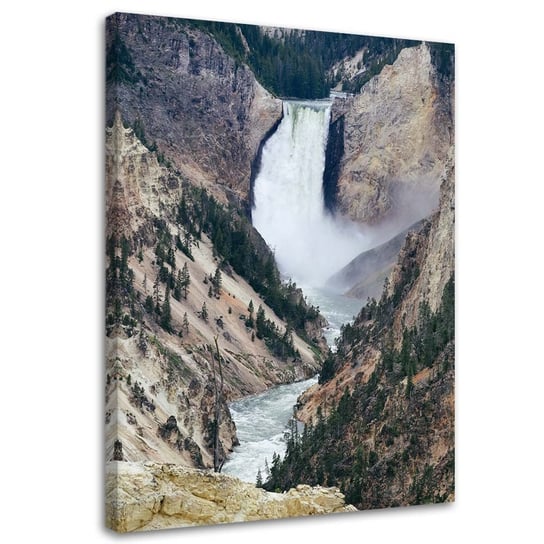 Obraz na płótnie FEEBY, Wielki wodospad w górach 40x60 Feeby
