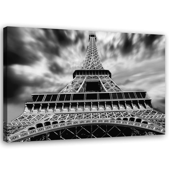 Obraz na płótnie FEEBY, Wieża Eiffla Paryż b&w 60x40 Feeby
