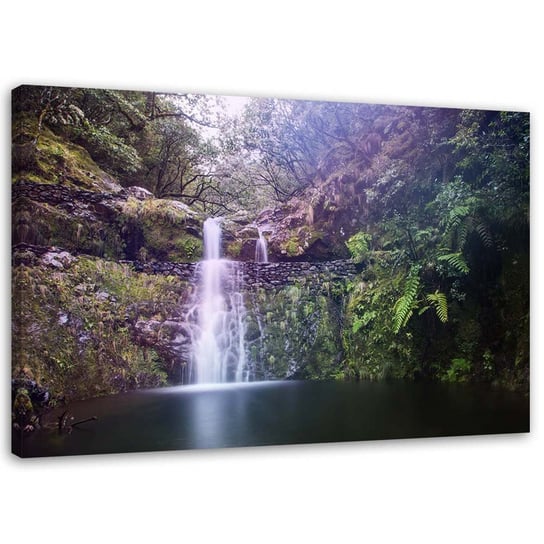 Obraz na płótnie FEEBY, Wodospad w lesie 60x40 Feeby