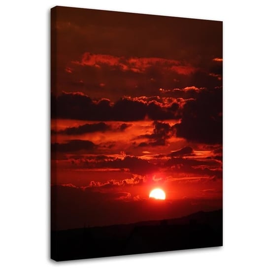 Obraz na płótnie FEEBY, Zachód Słońca czerwony 20x30 Feeby