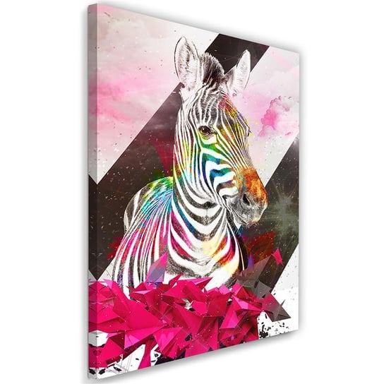 Obraz na płótnie FEEBY, Zebra Abstrakcja Kolorowy 30x40 Feeby