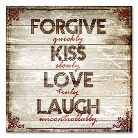 Obraz na płótnie, Forgive kiss love laugh, 30x30 cm Feeby