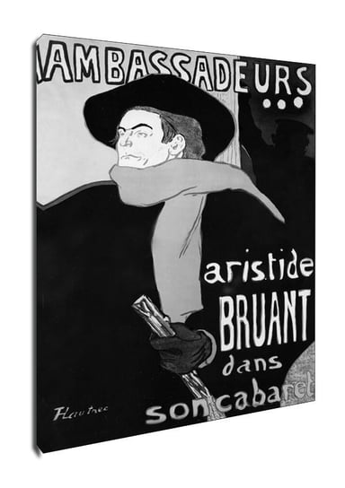Obraz na płótnie, GALERIA PLAKATU, Ambassadeurs Aristide Bruant, Henri de Toulouse-Lautrec, 60x90 cm Galeria Plakatu