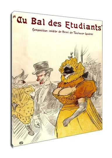 Obraz na płótnie, GALERIA PLAKATU, Au Bal des Etudiants, Henri de Toulouse-Lautrec, 60x90 cm Galeria Plakatu