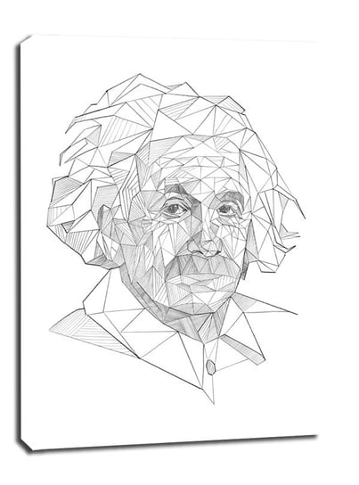 Obraz na płótnie, GALERIA PLAKATU, Geometryczny Albert Einstein, 60x80 cm Galeria Plakatu