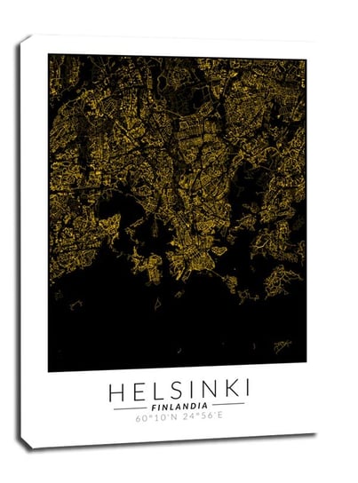 Obraz na płótnie, GALERIA PLAKATU, Helsinki złota mapa, 20x30 cm Galeria Plakatu