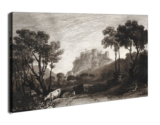 Obraz na płótnie, GALERIA PLAKATU, Liber Studiorum The Castle above the Meadows, William Turner, 90x60 cm Galeria Plakatu