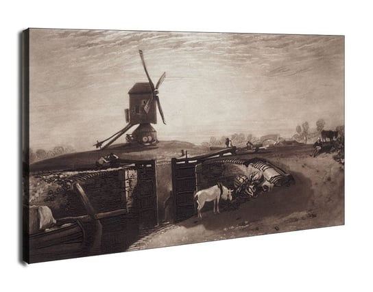Obraz na płótnie, GALERIA PLAKATU, Liber Studiorum Windmill and Lock, William Turner, 120x90 cm Galeria Plakatu