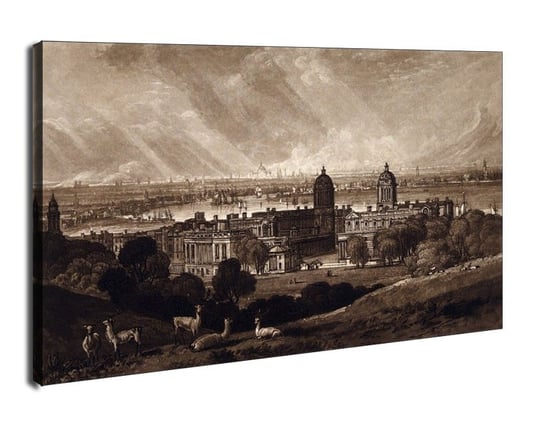 Obraz na płótnie, GALERIA PLAKATU, London from Greenwich (Liber Studiorum, part V, plate 26), William Turner, 70x50 cm Galeria Plakatu