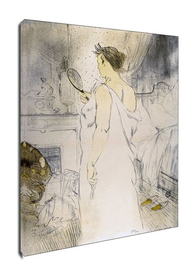 Obraz na płótnie, GALERIA PLAKATU, Looking in a Mirror, Henri de Toulouse-Lautrec, 40x50 cm Galeria Plakatu