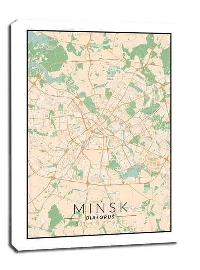 Obraz na płótnie, GALERIA PLAKATU, Mińsk mapa kolorowa, 30x40 cm Galeria Plakatu